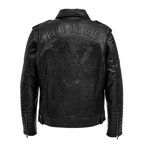 Ride or Die Classic Leather Biker Jacket – Skull Riderz