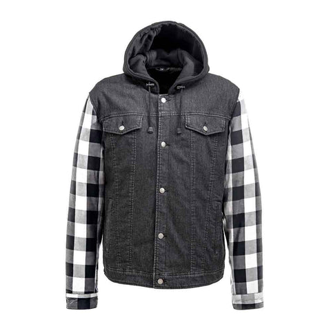 [LEVEL 2 PROTECTION] Road Armor Tuff Denim Protective Shirt With Plaid Sleeves